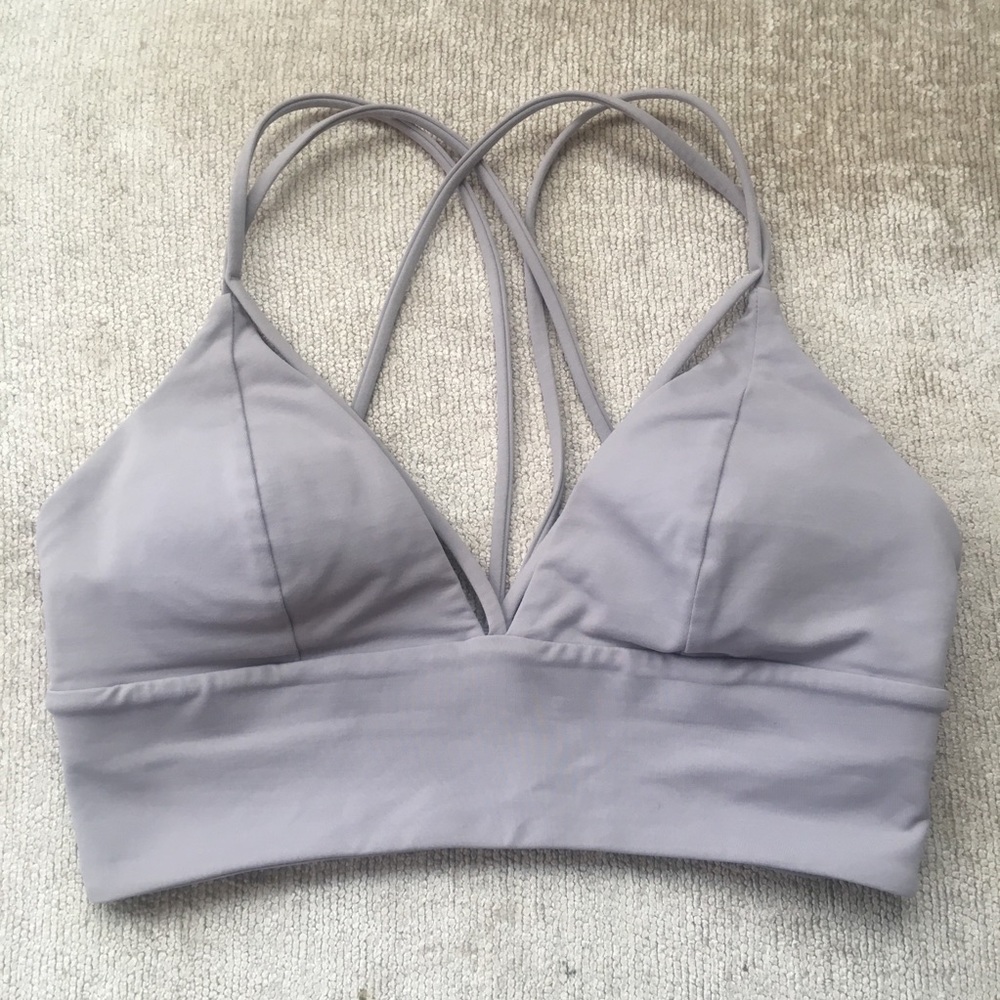 EUC Lululemon Pushing Limits Bra Dark Chrome 6